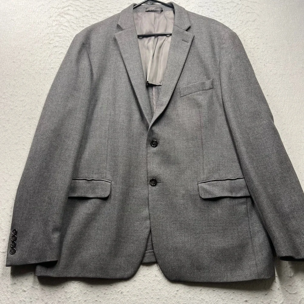 Lauren Ralph Lauren Mens 46R Grey 100% Wool Two Button Blazer Sport Coat Jacket